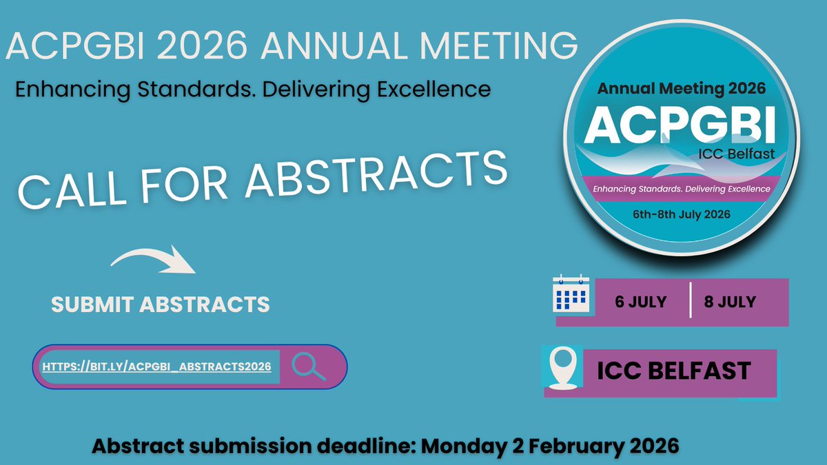 🚀 Trainees – it’s your time to shine!
Are you working on an audit, research, or clinical case worth sharing?
Present your work at #ACPGBI2026!
📅 Abstract deadline: Mon 2 Feb
🧠 Build your profile. Share your knowledge
➡️bit.ly/ACPGBI_Abstrac…
#SurgicalTrainees