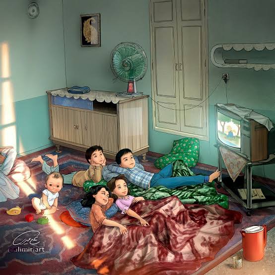 TheDarkhope6's tweet image. बचपन की असली लक्ज़री ये नहीं थी कि हमारे पास क्या था…
बल्कि ये थी कि हम सब एक साथ थे।
फर्श पर बिछी रज़ाइयाँ, कोने में गूँजता पंखा,
और वो छोटा-सा टीवी
जिसके सामने बैठकर दुनिया की सारी टेंशन गायब हो जाती थी।
Good night शुभ रात्रि