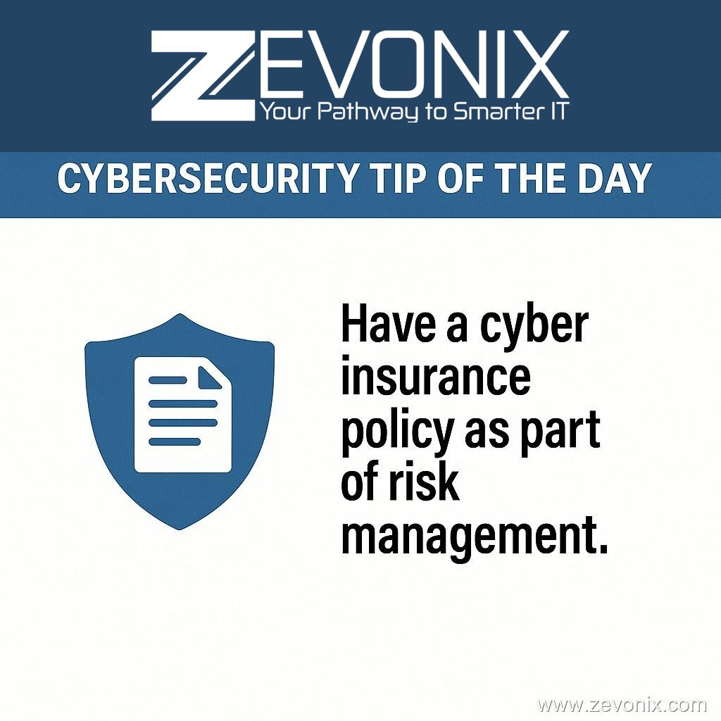 Zevonix_IT's tweet image. 💼🔐 Cyber attacks don’t just cost data—they cost dollars.
A cyber insurance policy can help your business recover from financial losses tied to breaches, ransomware, or downtime.

👉 zurl.co/6mXJ4

#CyberSecurity #RiskManagement #CyberInsurance #Zevonix
