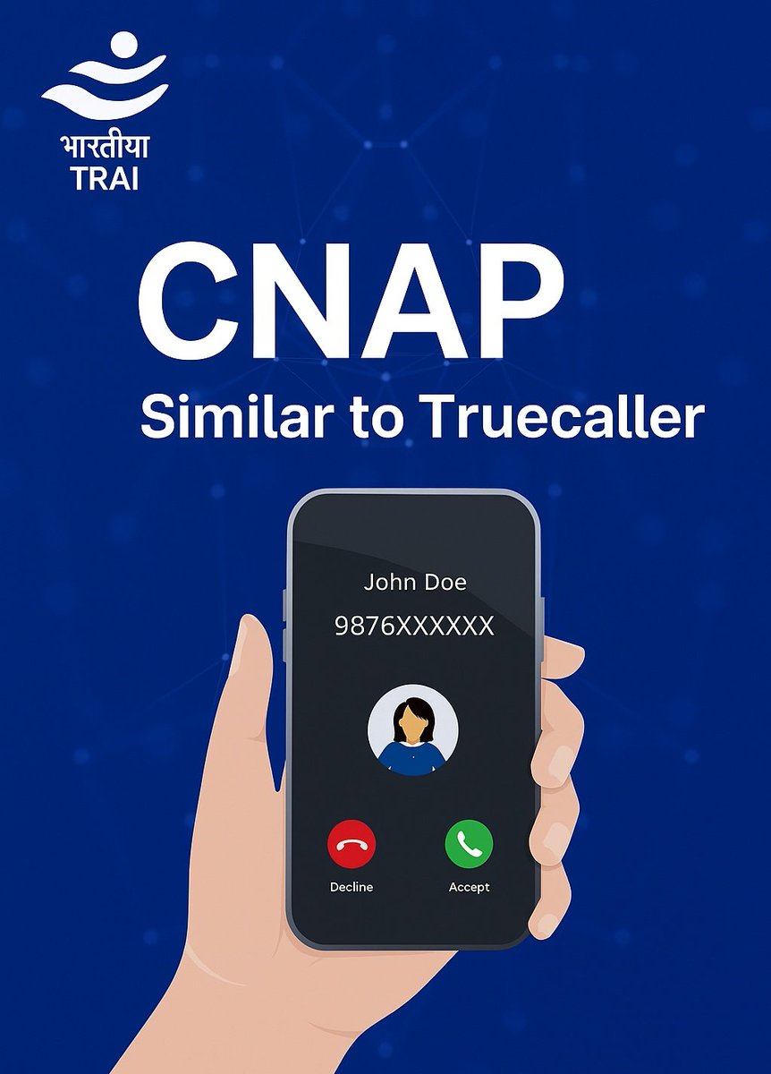 yabhishekhd's tweet image. 🚨🇮🇳 CNAP portal is now live in some parts of India.

If someone calls you right now, your phone will first flash the Aadhaar name on which the SIM card is issued — even if you’ve already saved that number in your contacts.

The very first identity your screen shows is the…