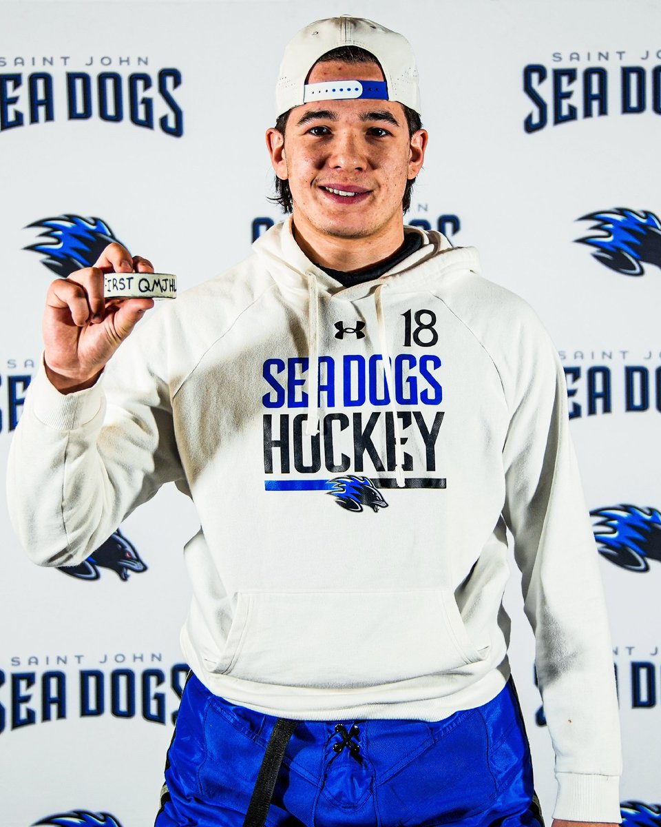 SJSeaDogs's tweet image. Saturday night was alright for Vincent 😎

#SJSeaDogs rookie defenceman Vincent Croteau scored his first QMJHL goal on Saturday as part of a two-point night!

#GoDogsGo