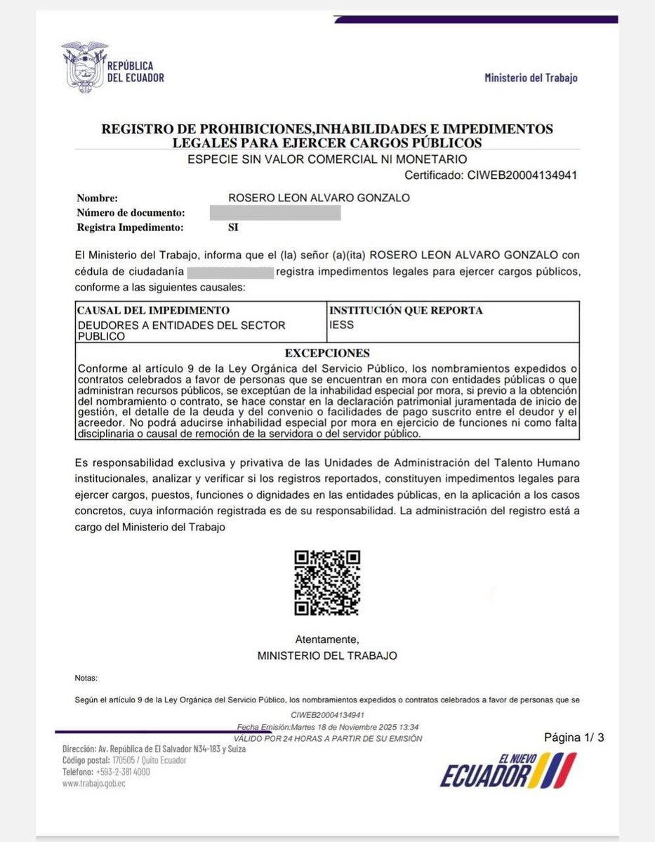 #ATENCIÓN Esto evidencia que el presidente <a href="/DanielNoboaOk/">Daniel Noboa Azin</a> nombra sin analizar perfiles, ni consultar siquiera a los seleccionados. 

La improvisación al más alto nivel no solo afecta al gobierno nacional, sino que nos hunde en la desesperanza a todos los ecuatorianos. 

¿Quién
