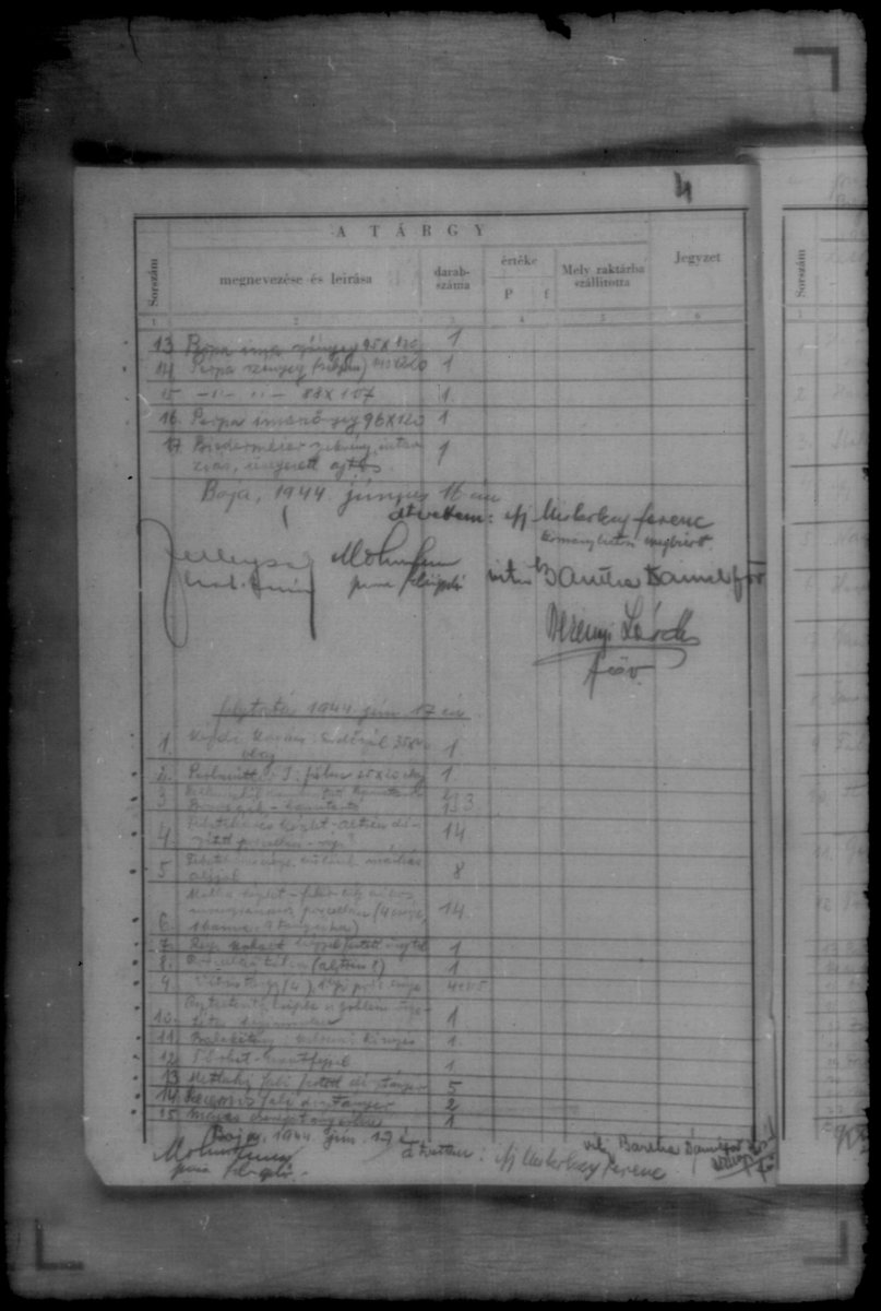 ArtRecoveryInit's tweet image. Baja, Hungary 1944: Five Illegible Looting Ledgers Reconstructed from Reel 145 🔍

Using enhanced imaging on Reel 145, slides 521–536, we reconstructed five 1944 seizure sheets from Baja, Hungary. Each sheet appears on the reel in several exposures of uneven clarity; by reading…