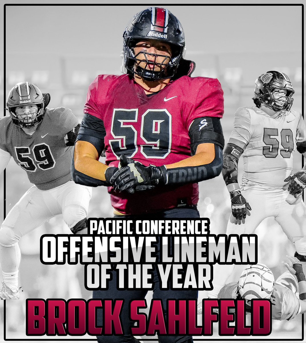 JUNIOR Offensive Lineman <a href="/BrockS37874/">Brock Sahlfeld</a> had a DOMINANT year blocking for an offense that totaled more than 3,000 rushing yards. Voted conference Offensive Lineman of the year and was a problem on defense! <a href="/BrandonHuffman/">Brandon Huffman</a> <a href="/AndrewNemec/">Andrew Nemec</a> <a href="/JordanJ_/">Jordan Johnson</a> <a href="/coachKastens/">Alex Kastens</a> <a href="/Coach_MarkRhea/">Mark Rhea</a>