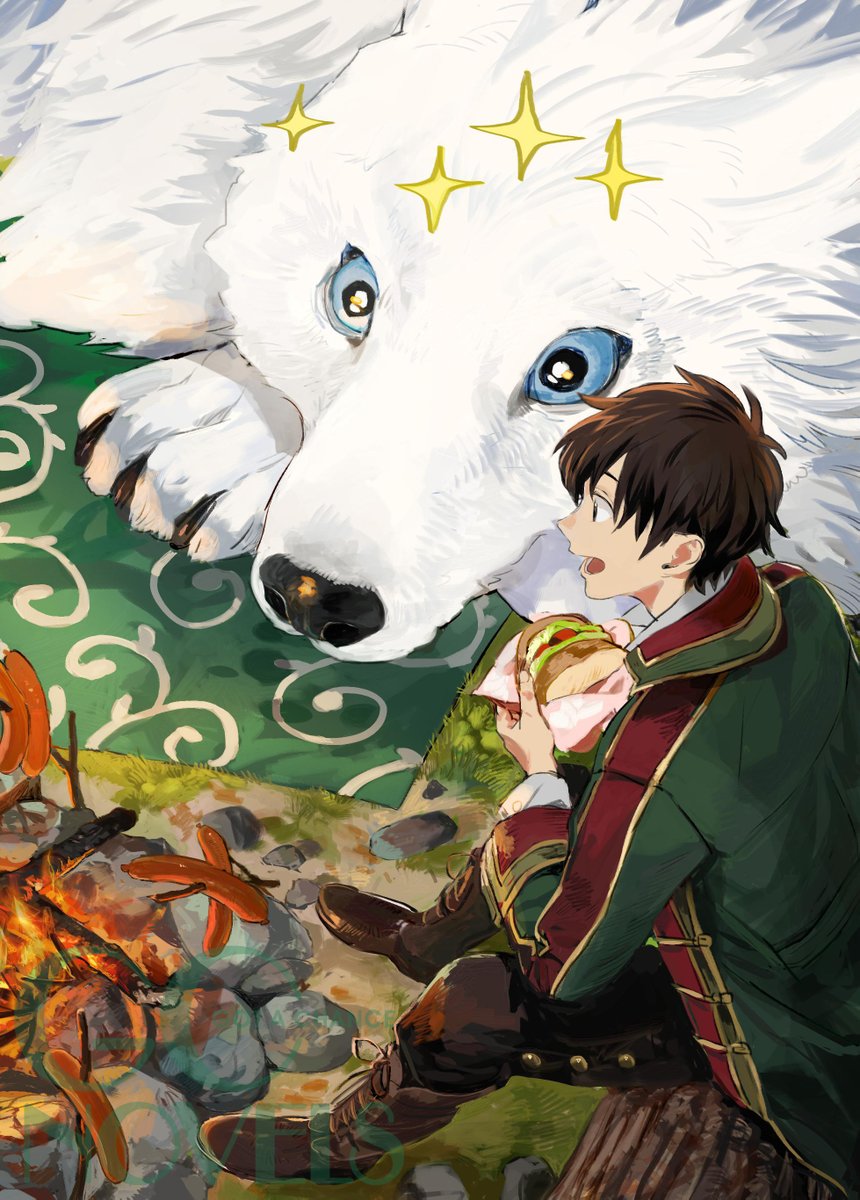 Ryuuou_novel's tweet image. 11月21日は #フライドチキンの日

フライドチキン片手に読書はいかが？
『異世界転移したら愛犬が最強になりました』

ノベル7巻好評発売中！
gcnovels.jp/book/1940
#転犬 #GCノベルズ 

コミックス6巻好評発売中！
release.comicride.jp/comics/book/19…

お肉🍖美味しそうワフ！🐺✨