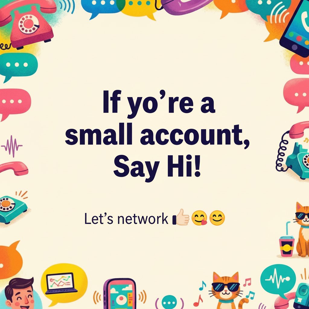 SamSeenX's tweet image. If you're a small account, Say Hi!
#sayhi #letsnetwork