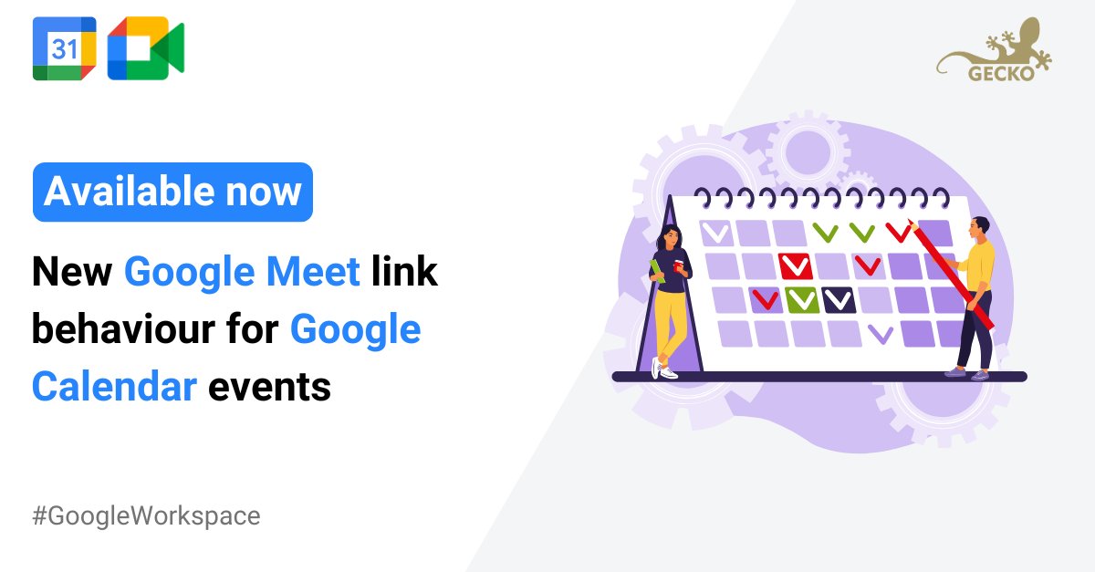 GeckoTechnology's tweet image. When ✏️ editing the 🕑 start time or 🗓️ recurrence of a recurring #GoogleMeet event in 📅 #GoogleCalendar, a new and unique 🔗 Meet link will be created for future events in the series.

Available now. Learn more: workspaceupdates.googleblog.com/2025/11/google…