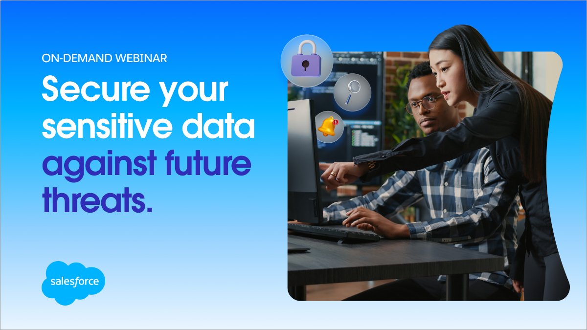 SalesforceforIT's tweet image. 💪 Ready to strengthen your DLP strategy, proactively flag data threats, and quickly investigate vulnerabilities? Watch our webinar to learn how. sforce.co/448VhTw