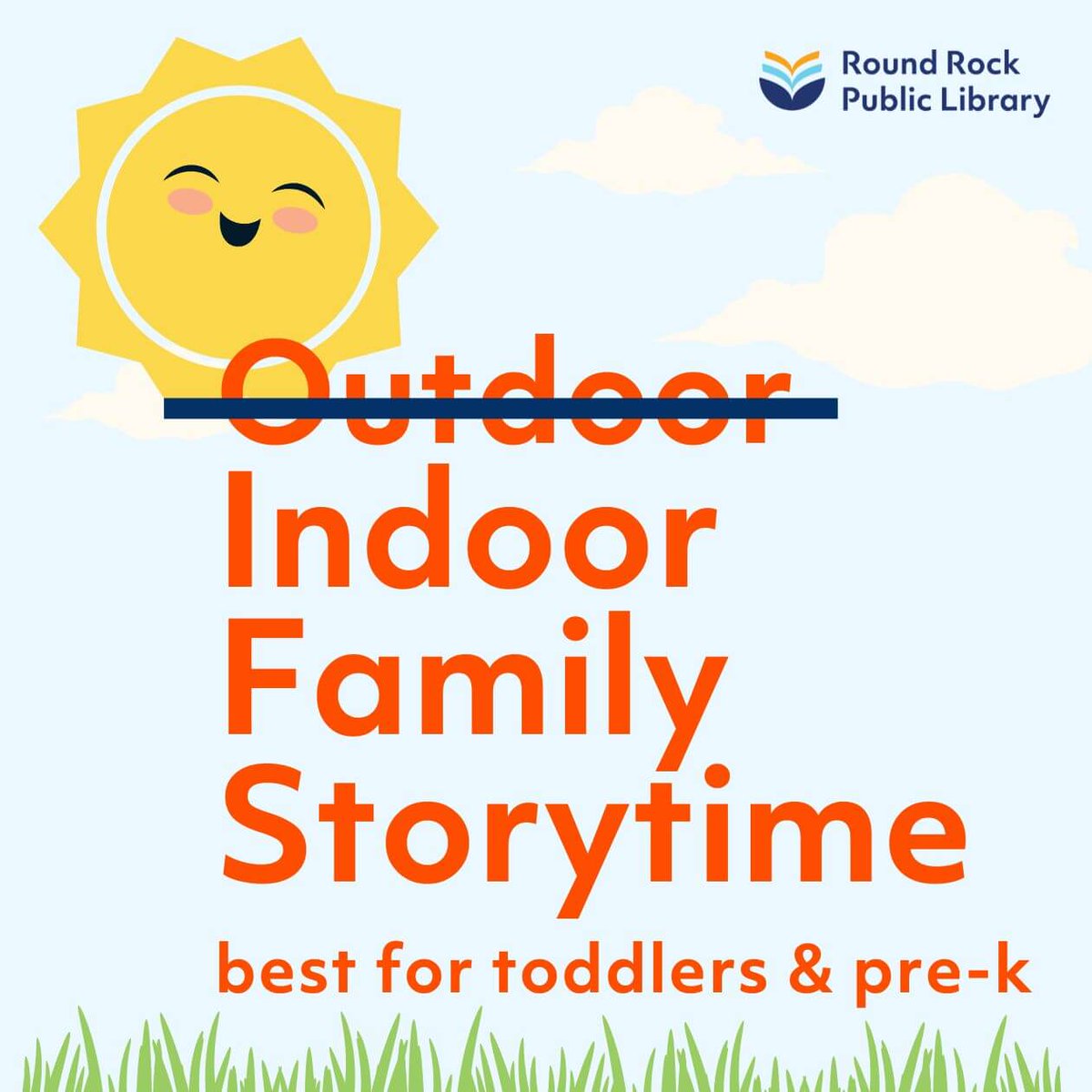 🚨 Outdoor changed to Indoor Storytime🚨
10:30 a.m. in the 2nd Floor Program Space
Stay dry and we will see you soon!

#MYRRPL