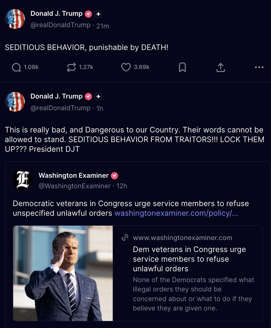adammocklerr's tweet image. The only reason to be this worried about the defying of unlawful orders... is if you plan to give unlawful orders.