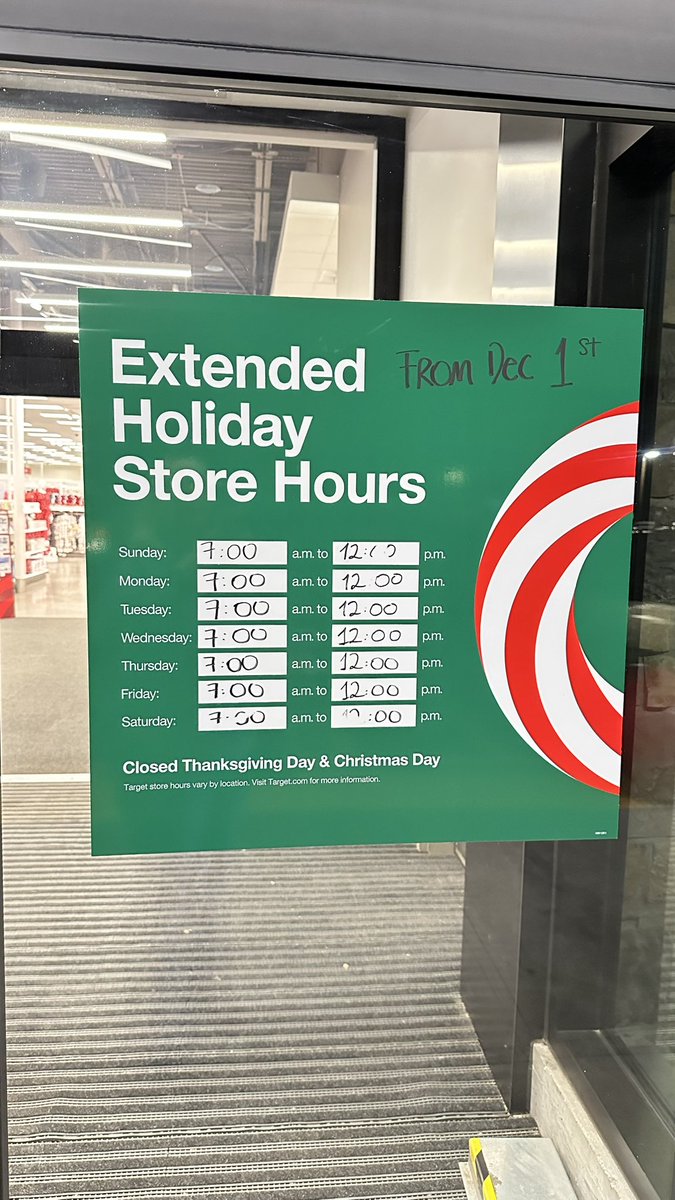😂 <a href="/Target/">Target</a> *shortens* hours for holiday shopping. #oops