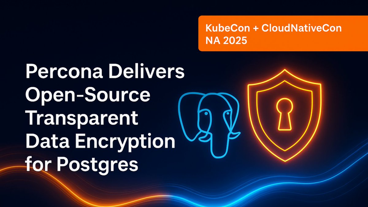 Eff_Connected's tweet image. Percona launches fully open-source TDE for Postgres at #KubeCon 🔐🐘
PCI-ready encryption without enterprise licensing fees. Huge for compliance + cost control.
Now shipping in Percona Server for Postgres, with upstreaming underway.

#Postgres #OpenSource #Security #PCI