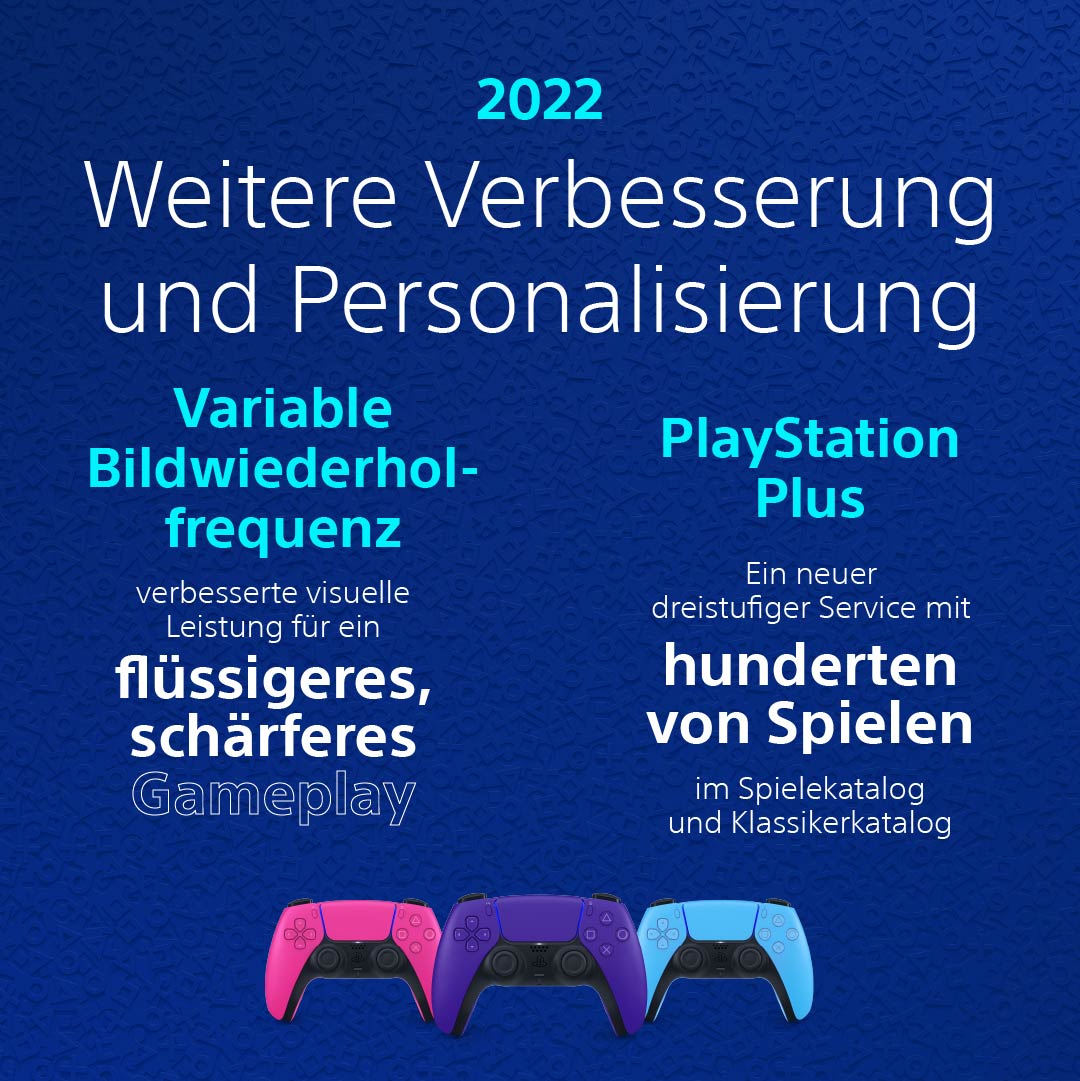 PlayStationDE's tweet image. Fünf Jahre #PlayStation5 ⚡

2022 wurde euer Gameplay flüssiger und das neue #PSPlus brachte hunderte Spiele auf die #PS5. 🎮🔥

Nutzt ihr PS Plus heute noch aktiv?
