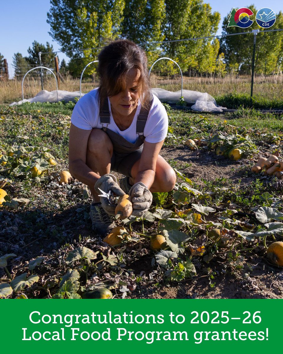 codepted's tweet image. Congratulations to our 2025–26 Local Food Program grantees! We awarded grants to 46 participants, including 19 first-time awardees through the Local Food Program to support the purchase of Colorado products the largest group in the program’s 5 year history ed.cde.state.co.us/nutrition/mana…
