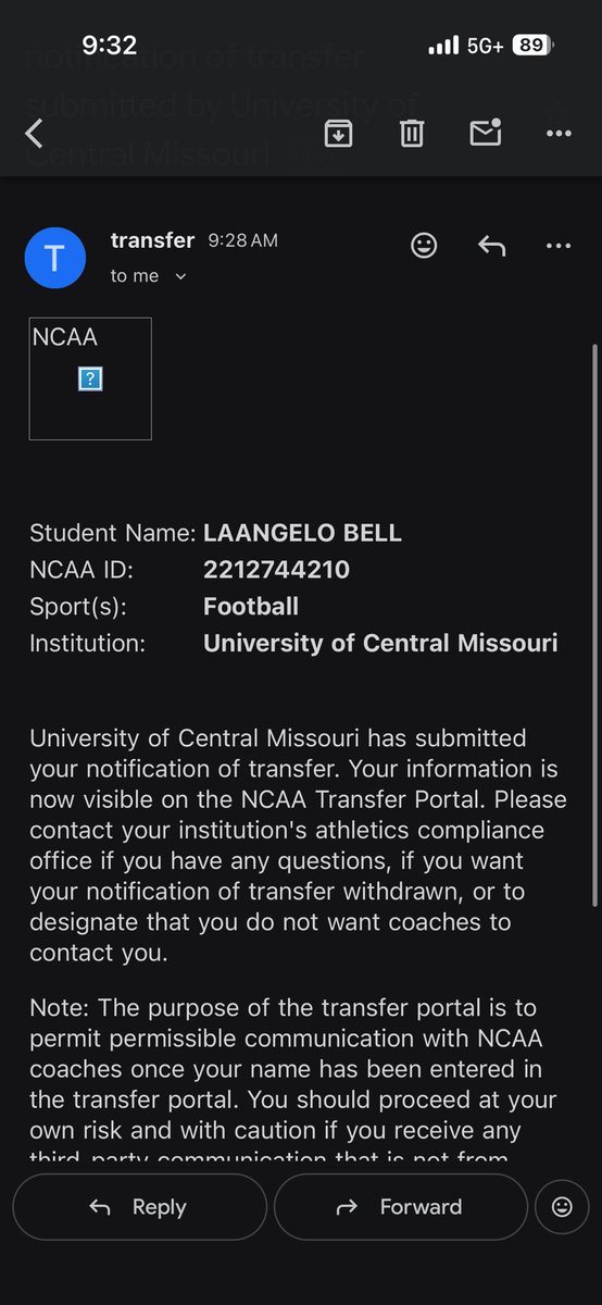 Thank you UCM! Officially in! 2 years of eligibility remaining! #AGTG