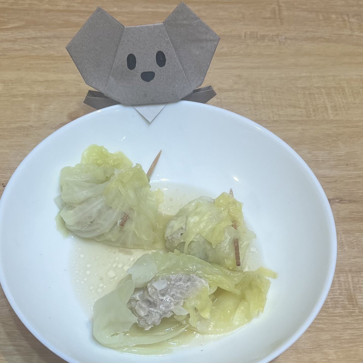 夕ご飯はロールキャベツ作って食べました