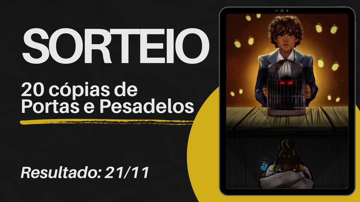 ✨ESTOU SORTEANDO O MEU LIVRO!!!✨

Hoje é o aniversário de 1 ano da publicação de Portas e Pesadelos. Em comemoração, vou sortear 20 cópias digitais (e-book) gratuitamente!

Regras para concorrer: 
- Curtida + RT nesse post
- Seguir meu perfil

O resultado sai amanhã às 17:00