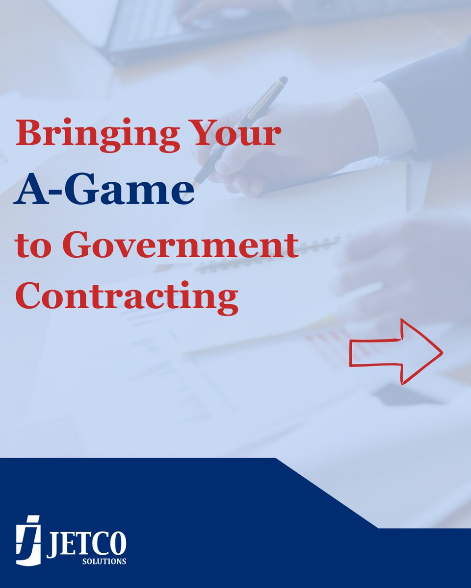 JetCoSolutions's tweet image. Government contracting can feel like learning a new language. Read these 3 proactive tips to working with the government:  jetcosolutions.com/bringing-your-…