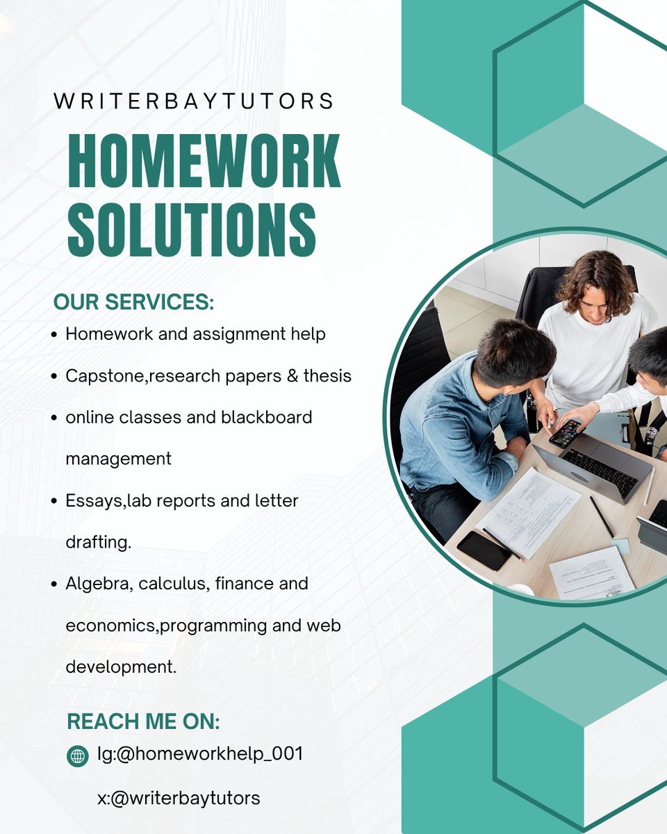 writerbaytutors's tweet image. Message me for:
#essayhelp
#Homeworkhelp 
#assignmenthelp
#fallsemester
#biologyhelp
#psychologyhelp
#algebrahelp
#geometryhelp
#microeconomics
#physics
#HBCU
#capstonehelp
#researchpaperhelp
#homeworkdue
#nursinghelp
#proctoredexam
#resume
#draftletter
#applicationletter
📚📃