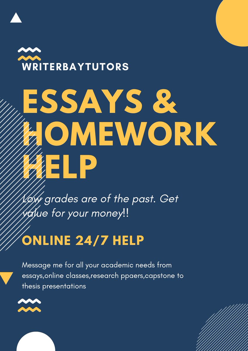 writerbaytutors's tweet image. Message me for:
#essayhelp
#Homeworkhelp 
#assignmenthelp
#fallsemester
#biologyhelp
#psychologyhelp
#algebrahelp
#geometryhelp
#microeconomics
#physics
#HBCU
#capstonehelp
#researchpaperhelp
#homeworkdue
#nursinghelp
#proctoredexam
#resume
#draftletter
#applicationletter
📚📃
