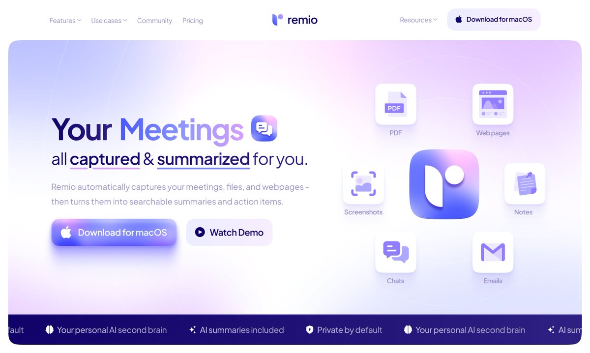 Redesigned Remio’s hero section. Thoughts? 🤔✨