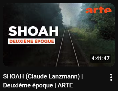 Arte vient de mettre le film Shoah de Claude Lanzmann gratuitement sur leur chaîne Youtube et sur leur plateforme !