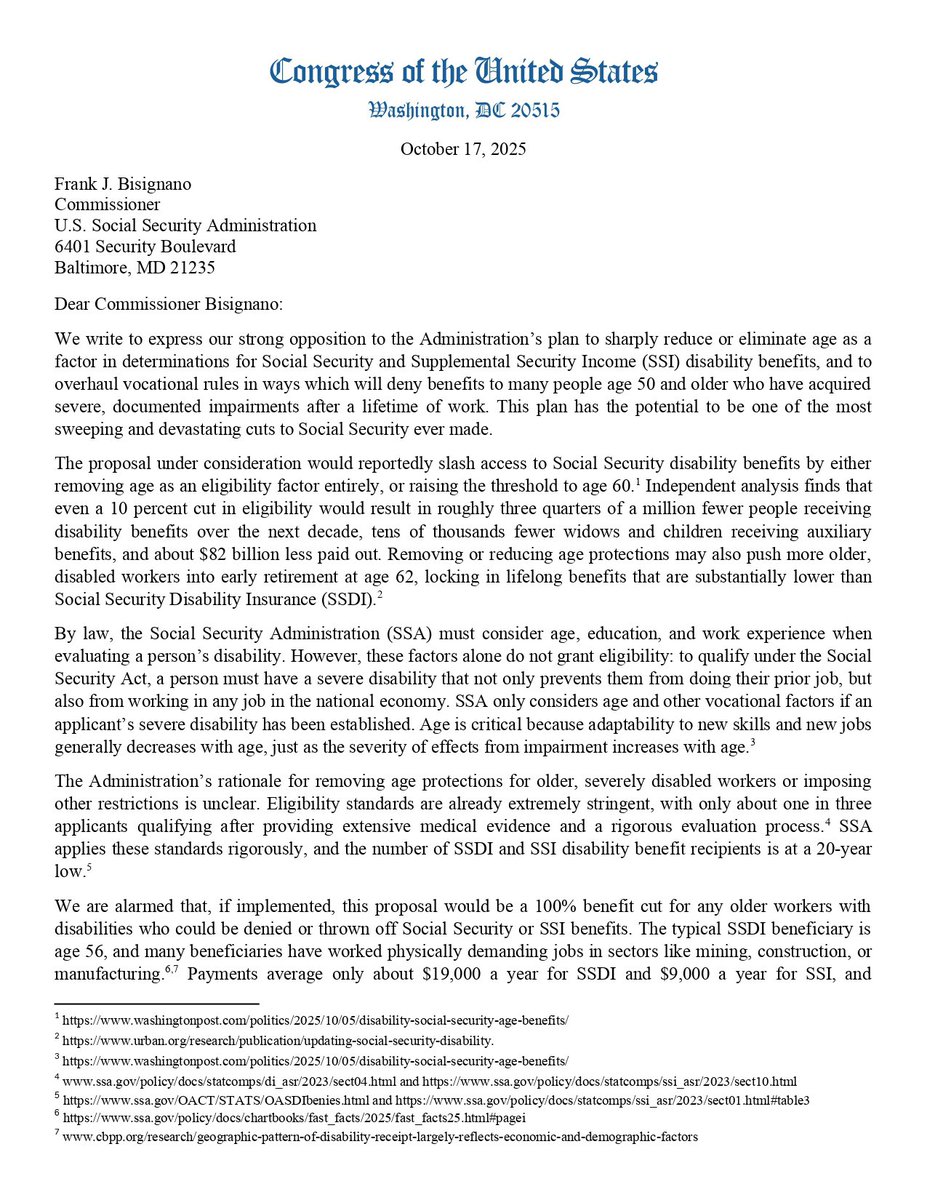 RepMoskowitz's tweet image. I&apos;m glad to see the Administration step away from a plan that would’ve pushed thousands of older Americans off disability benefits.

My colleagues and I pressed SSA not to move forward, so I&apos;m happy they heard us and our seniors won&apos;t lose the benefits they earned and deserve.