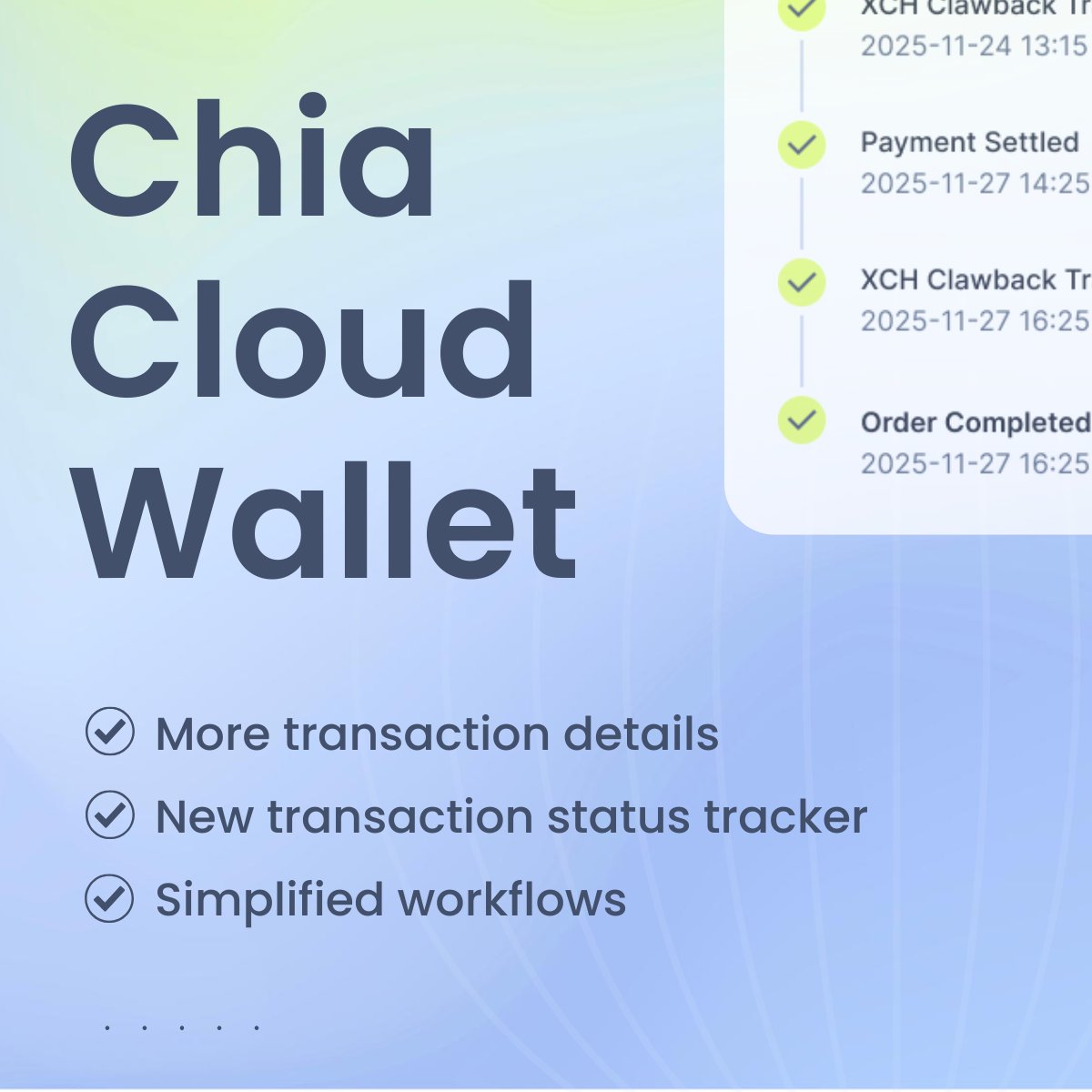 chia_project's tweet image. We&apos;ve updated the Chia Cloud Wallet to provide more information about your transactions.  
Check it out at vault.chia.net