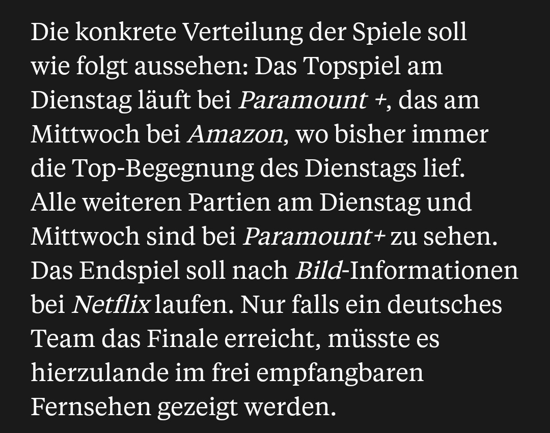 Wie viele Abos brauch man bald für die Champions League?:

Ja 😭