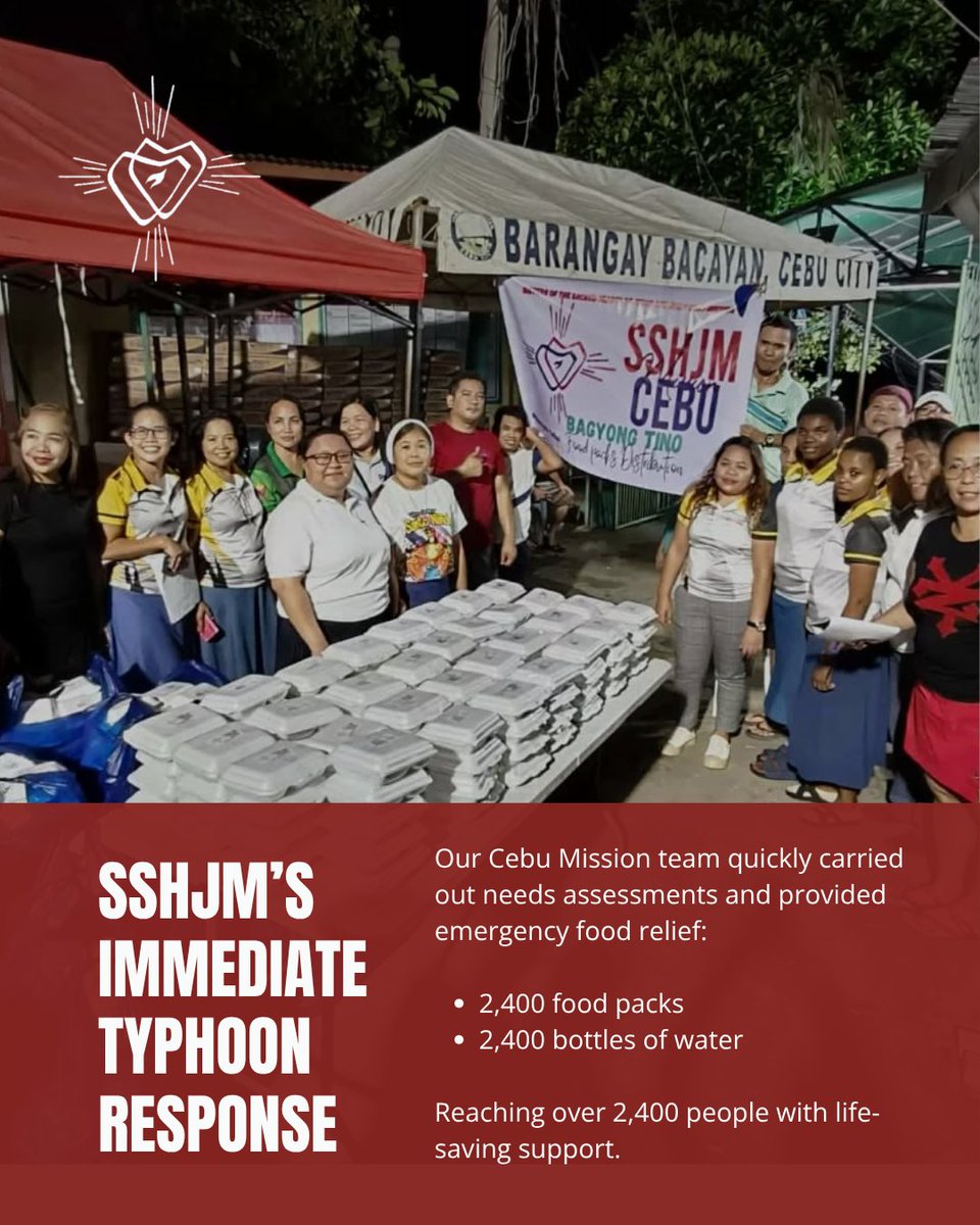 SSHJMDev's tweet photo. SSHJM has already supported over 2,400 people with food and water in Cebu 🇵🇭 and with the help of @miseancara we are reaching 2,000 more with essential supplies. However many more families need urgent support. Please donate now https://t.co/eos84bsEmq https://t.co/br24Rxa5ox