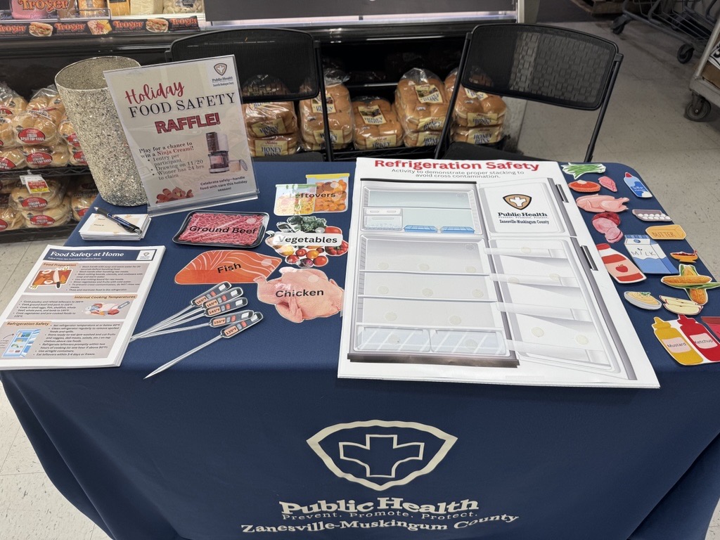 Visit us inside Riesbecks Food Market located on Howard Street today! See if you can stack the refrigerator correctly and play for a chance to win a Ninja Cream!  For holiday food safety tips, visit zmchd.org/News/