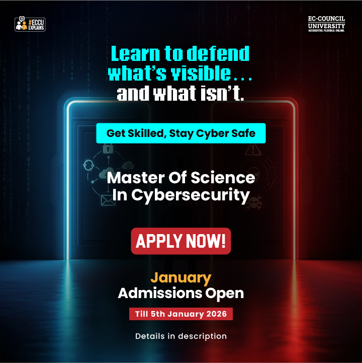 EC_Council_Univ's tweet image. If you’re someone who wants to go beyond the surface,
ECCU’s MSCS helps you develop exactly that level of depth and is also ranked Top 10 Master degree in cybersecurity online by Fortune.

 Apply now: bit.ly/3VwDz7V

#DeepWeb #DarkWeb #CyberSecurity #CyberAwareness