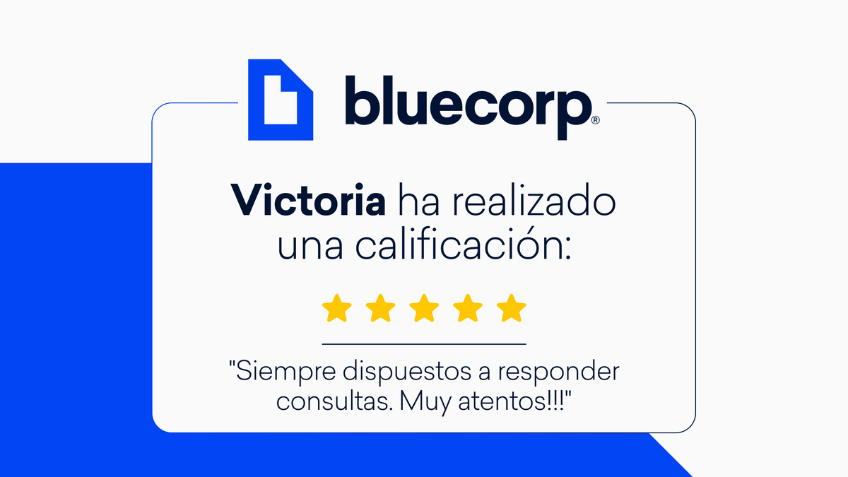 BlueCorpSoft's tweet image. Cada vez que recibimos una calificación, sentimos que nuestro trabajo realmente suma valor.
Gracias por confiar en Bluecorp para tus cálculos previsionales.
Comentarios como el tuyo nos motivan a seguir acompañándote en cada trámite, 100% online y con atención personalizada.