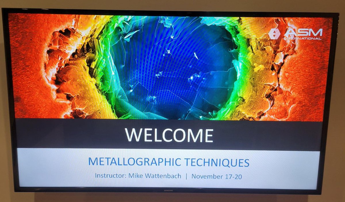 MWMetallurgical's tweet image. Our Lab Director, Mike Wattenbach, is in Cleveland this week teaching metallographic techniques at @ASMInternational! 🔬

Proud to see him sharing expertise and representing Midwest Metallurgical Labs.
#Metallurgy #Metallography #ASMinternational