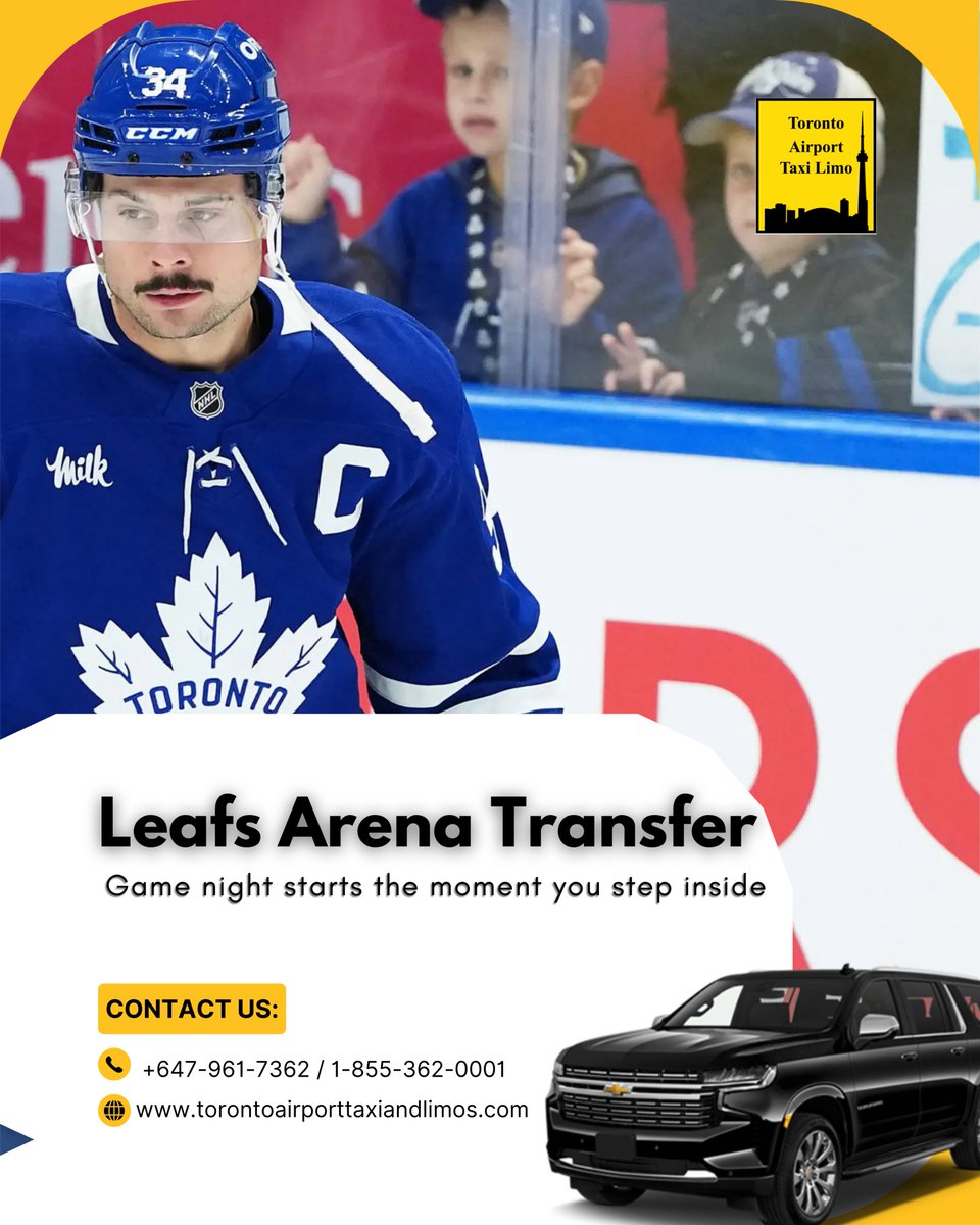 TorontoAir91020's tweet image. 🏒✨ Game night starts the moment you step inside! 🚘
Skip the traffic and ride in luxury with our Leafs Arena Transfer service. Enjoy a smooth, stylish, and stress-free ride to the big game!

👉 torontoairporttaxiandlimos.com

#LeafsNation #TorontoMapleLeafs #LeafsGame #GameNightRide