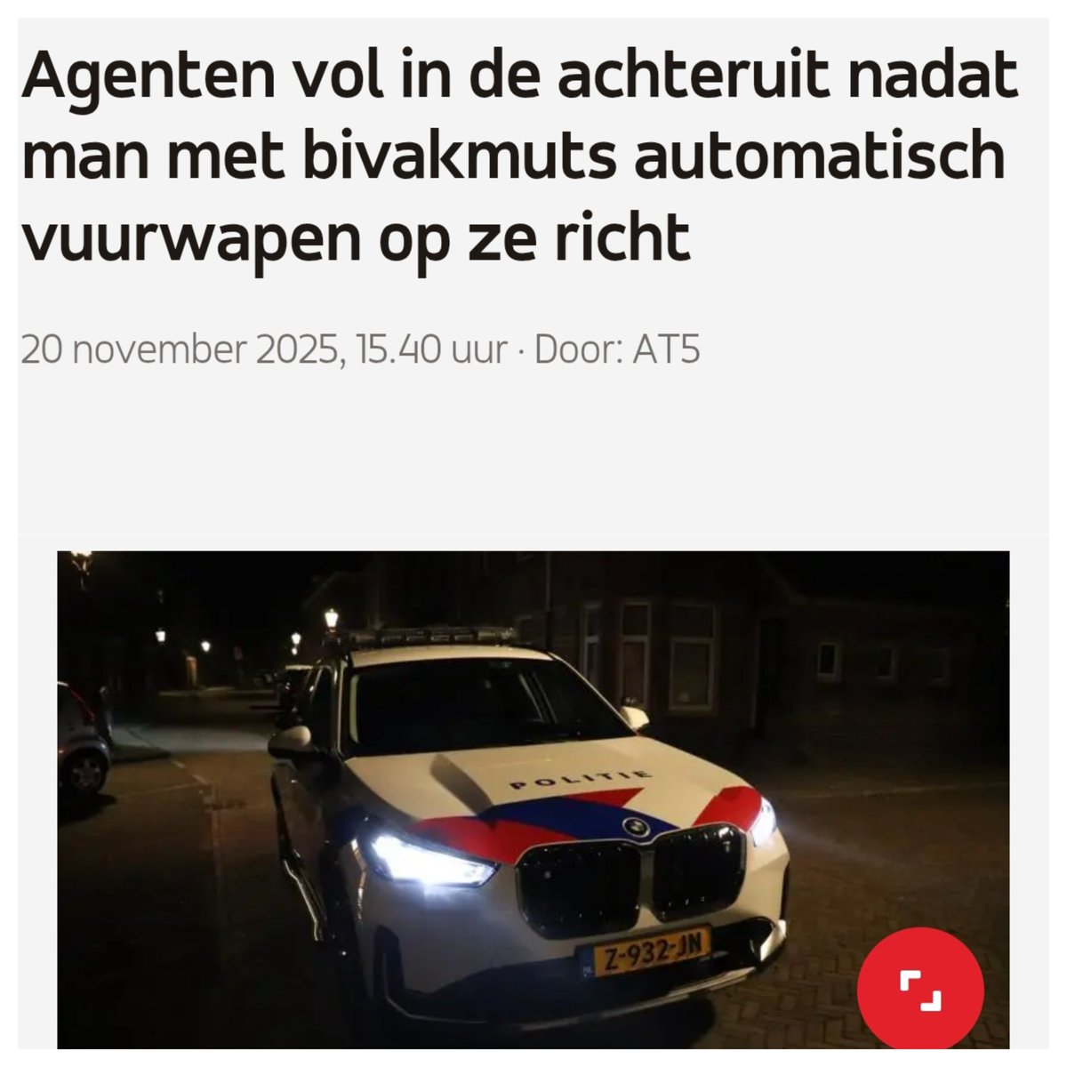 Agenten bedreigd met automatisch vuurwapen in Amsterdam West