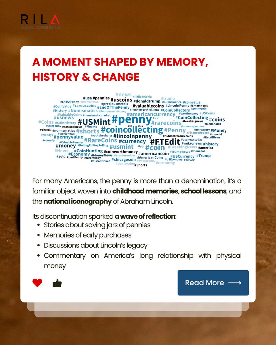 RilaGlobal's tweet image. The U.S. penny is gone and social media had a lot to say🔥

72.9K mentions, nostalgia vs. economics, and a nationwide debate over value + identity.

Our latest analysis breaks it down.
#SocialListening #CulturalInsights #ConsumerBehavior #marketresearch #USMint #Penny #USPenny