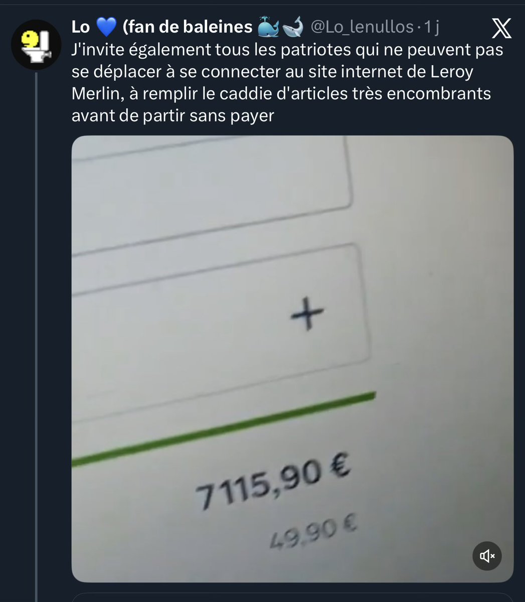 starks_'s tweet image. On est sur des QI 160 minimum là
Lui il croit que les employés de Leroy Merlin commencent la préparation de la commande avant que le client ne la paye mdr