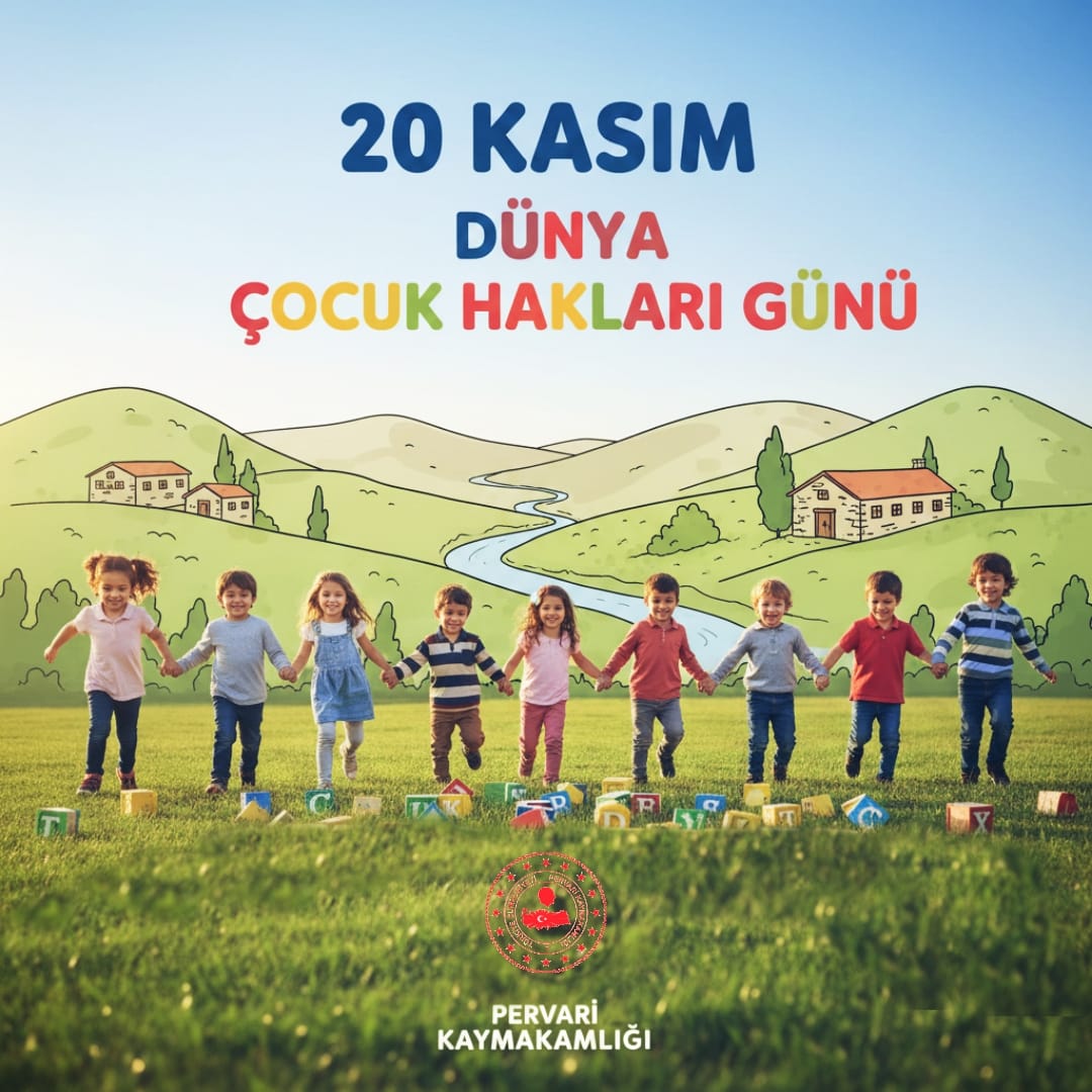 Çocuklar geleceğimizin teminatıdır.
Onların mutlu, güvenli ve sağlıklı bir dünyada büyümesi hepimizin ortak sorumluluğudur.
"20 Kasım Dünya Çocuk Hakları Günü kutlu olsun."