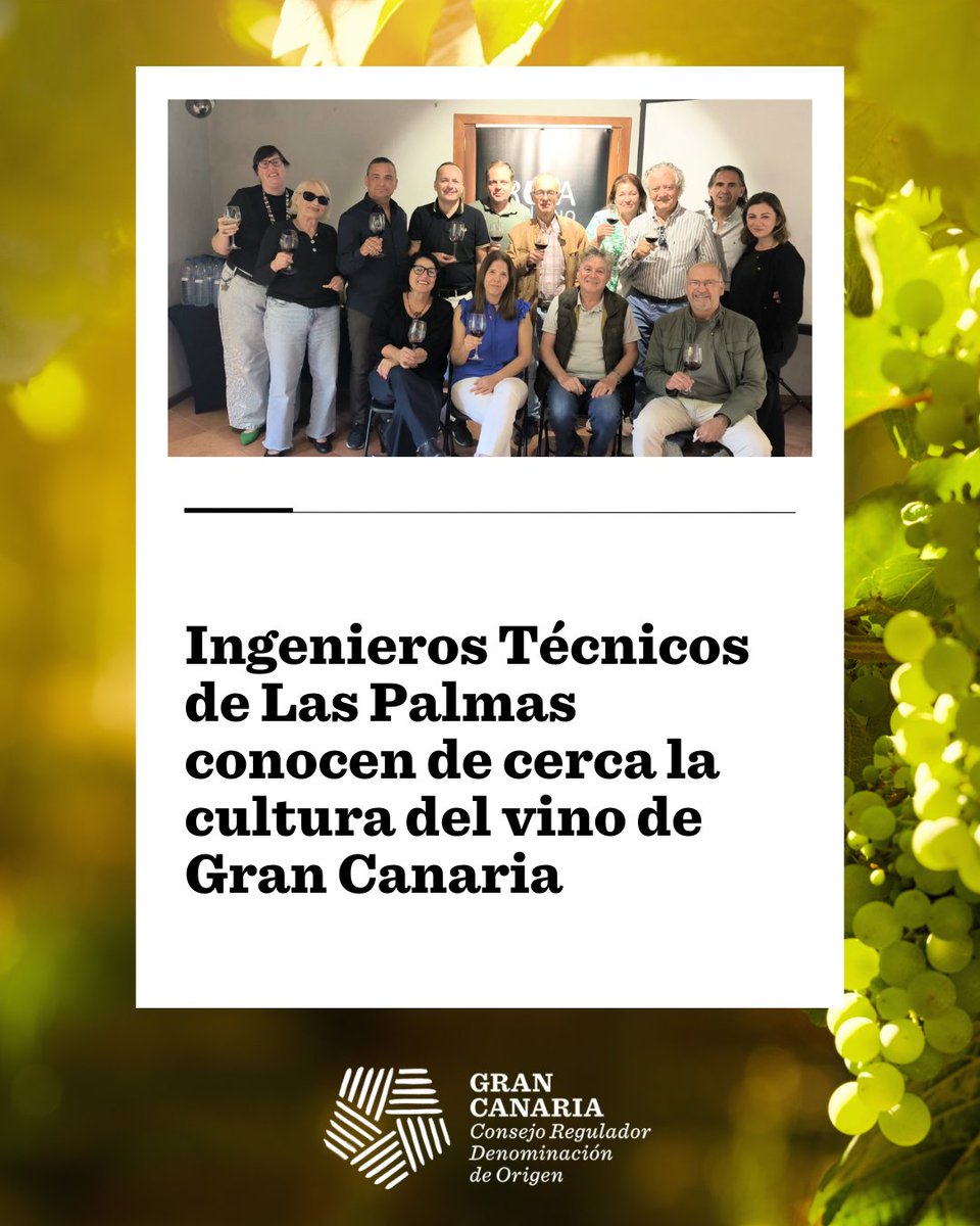 DOGranCanaria's tweet photo. 🍇 Ingenieros Técnicos de Las Palmas descubren la cultura del vino de Gran Canaria. Gracias por la visita y por acercarse al trabajo del sector vitivinícola de la isla.

➕ info: https://t.co/6PiGZUuI8L

#VinosDeGranCanaria #DOGranCanaria #Visita https://t.co/mNzfXcBaBr