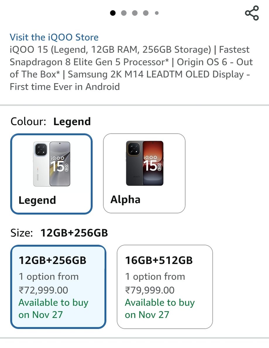 TechMumbaikar's tweet image. iQOO 15&apos;s price leaked during Pre-booking. I don&apos;t know if it is real or not.

But what do you think about the Pricing?? 👀