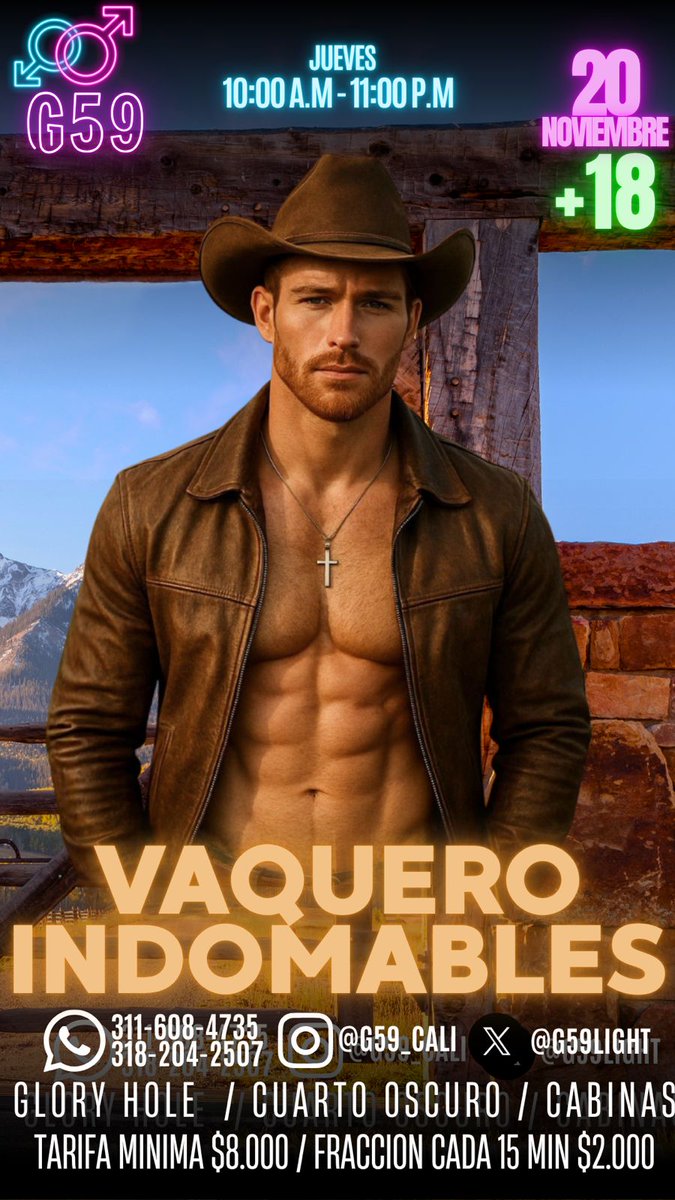 Jueves en G59 miradas y gestos que incitan a pasarlo bien 😈🔥

💲8K/Hora, Fracción adicional 15min $2K

Tenemos promos 😎

📍 Calle 5 59-59 Cali UNICA SEDE maps.app.goo.gl/K9JguZ42LcM3r5…

📞602 440 2221
📞wa.me/573182042507
📞wa.me/573137985430