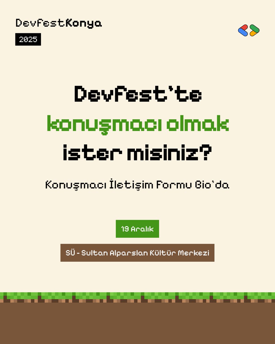 gdgcloudkonya's tweet photo. DevFest Konya 2025 konuşmacı başvuruları açıldı!

Sen de sahne ışıklarının altında ilham vermeye, deneyimlerinle yeni ufuklar açmaya ve Devfest ruhunu zirveye taşımaya hazırsan hemen başvur. 

Detaylar ve başvuru formu için: https://t.co/1o9TJ7Sa5E

#DevFestKonya2025 https://t.co/6V3fzsgSkt