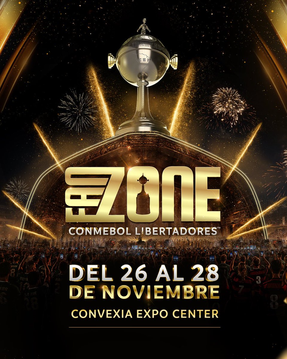 🙌 ¿Están listos? Se viene el Fan Zone de la Final de la CONMEBOL #Libertadores.

🔜 Los esperamos del 26 al 28 de noviembre en Convexia Expo Center en Lima. Entradas: registro gratuito 👉 joinnus.com

#GloriaEterna