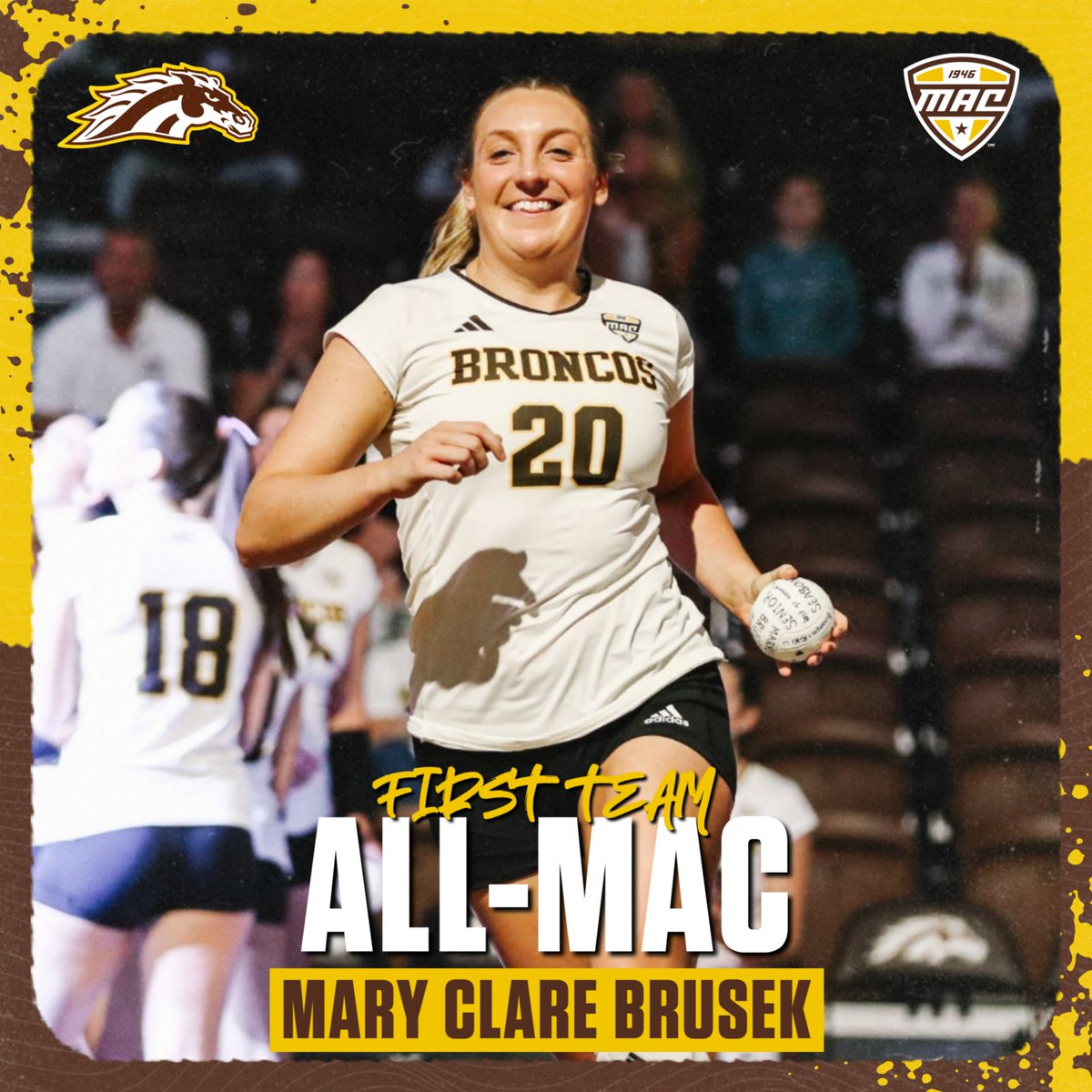 WMUVolleyball's tweet photo. Congratulations to Mary Clare Brusek, Amanda Glanton and Leah Richmond for earning All-MAC honors!
READ: https://t.co/D8oJFojYfz
#BroncosReign https://t.co/jWmumsYjiW