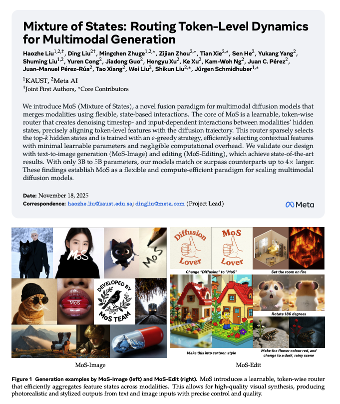 _akhaliq's tweet photo. Mixture of States

Routing Token-Level Dynamics for Multimodal Generation https://t.co/oJD9nXRGUK