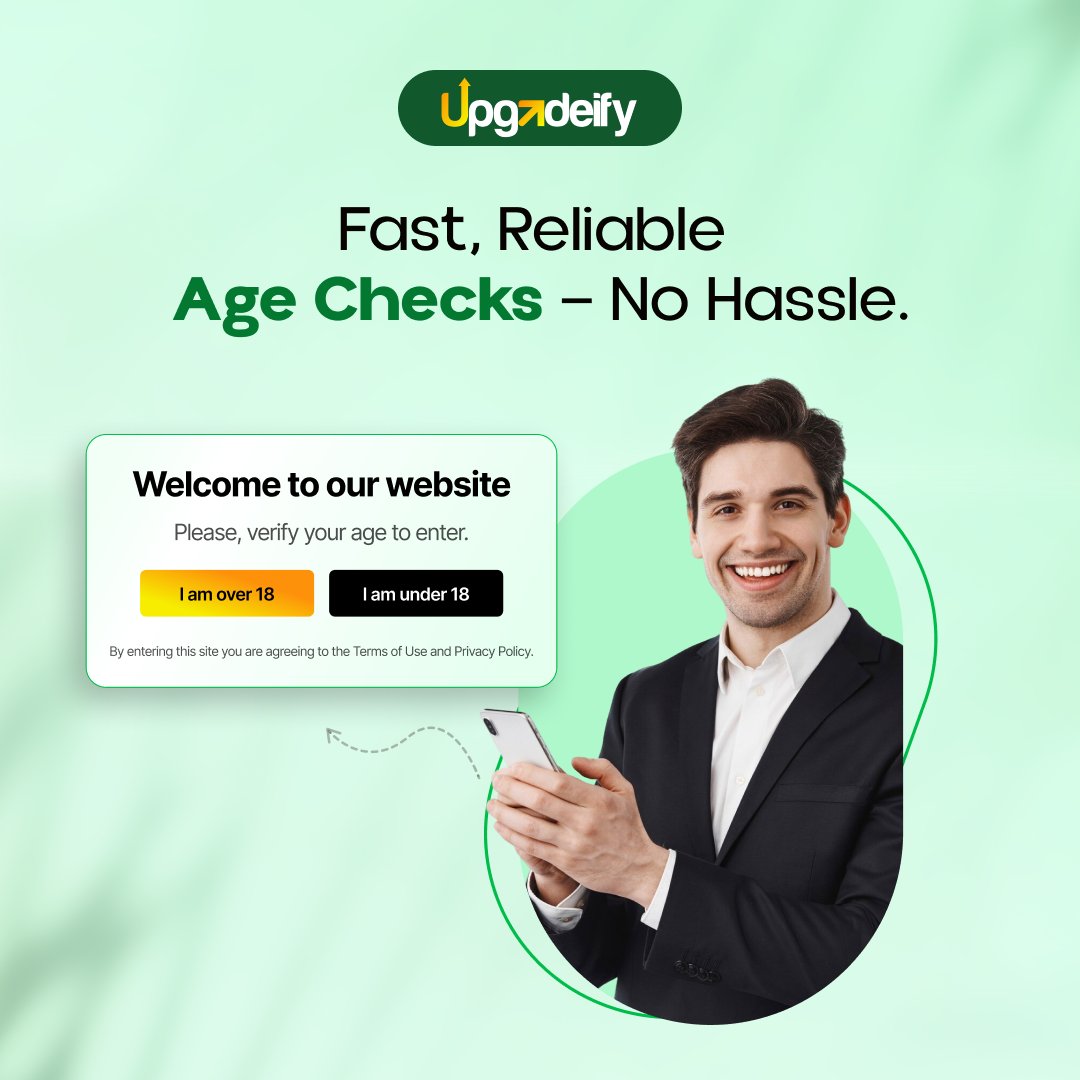 upgadeify's tweet image. Fast, Reliable Age Checks — No Hassle
🔹 Instant age verification
🔹 Accurate, secure, and user-friendly
🔹 Reduce cart abandonment
🔹 Protect your store &amp;amp; customers

Try it today: Upgadeify.com

 #EcommerceTools #Upgadeify #StoreSafety