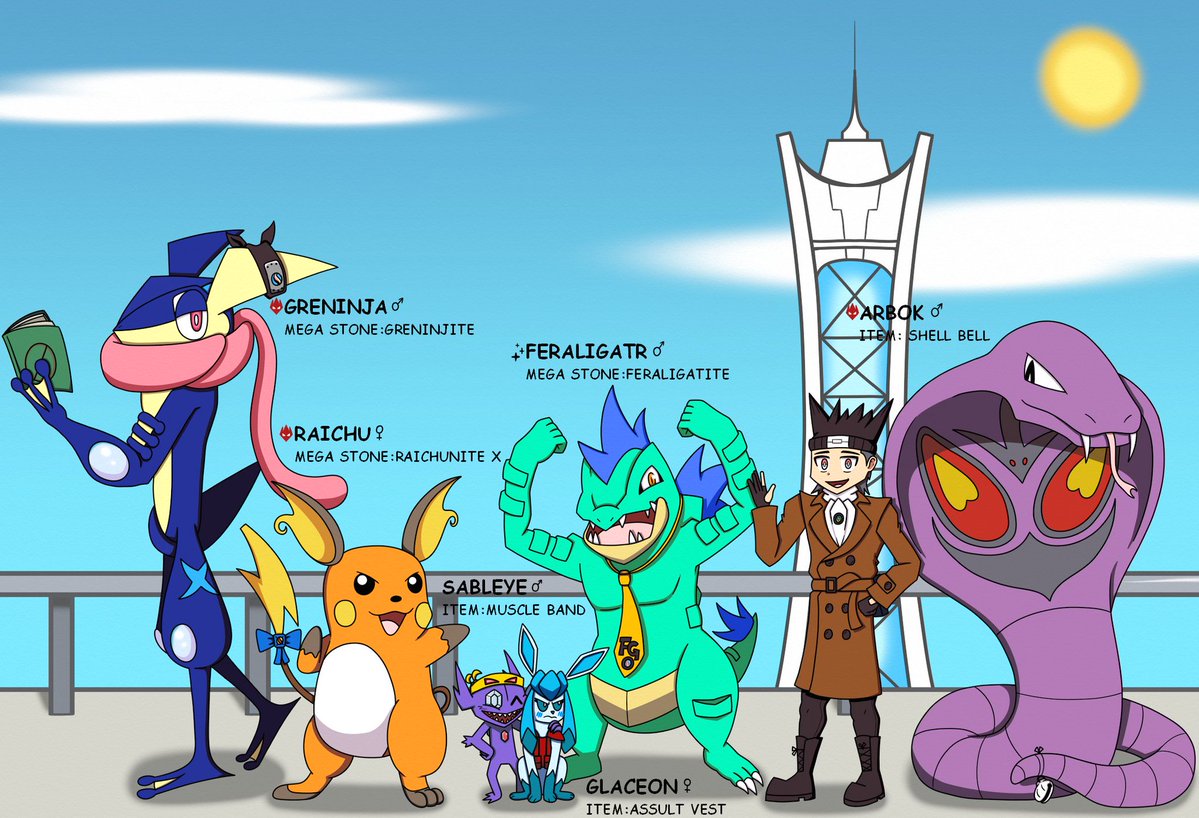 [#OC Art]

Alright! Here's PKMN Trainer Aiden in his Kalos fit and with his pals too!