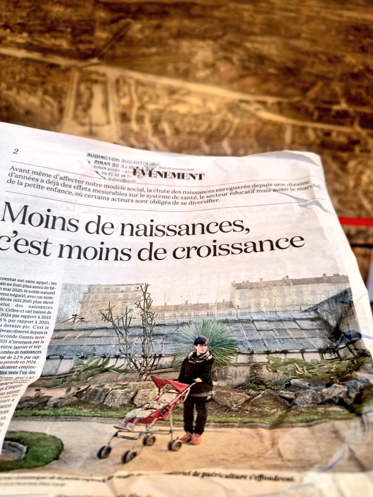 La Croix consacre sa une à la dénatalité et ses conséquences directes sur l'économie : chute de la vente de biberons (-19,3% en valeur en 2023), chute des ventes de couches (-13,6% en valeurs en 2024), mais le plus intéressant ce sont les jouets. On apprend alors que la marque