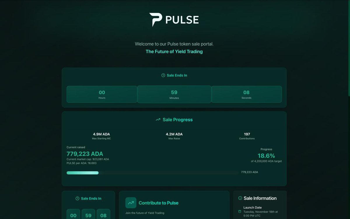 It is now the final hour.

Link: 🖱️ sale.pulsecardano.org/sale-portal